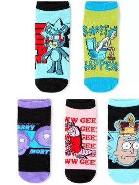 Rick and Morty Ankle Socks Multi-Pack 5 Pairs